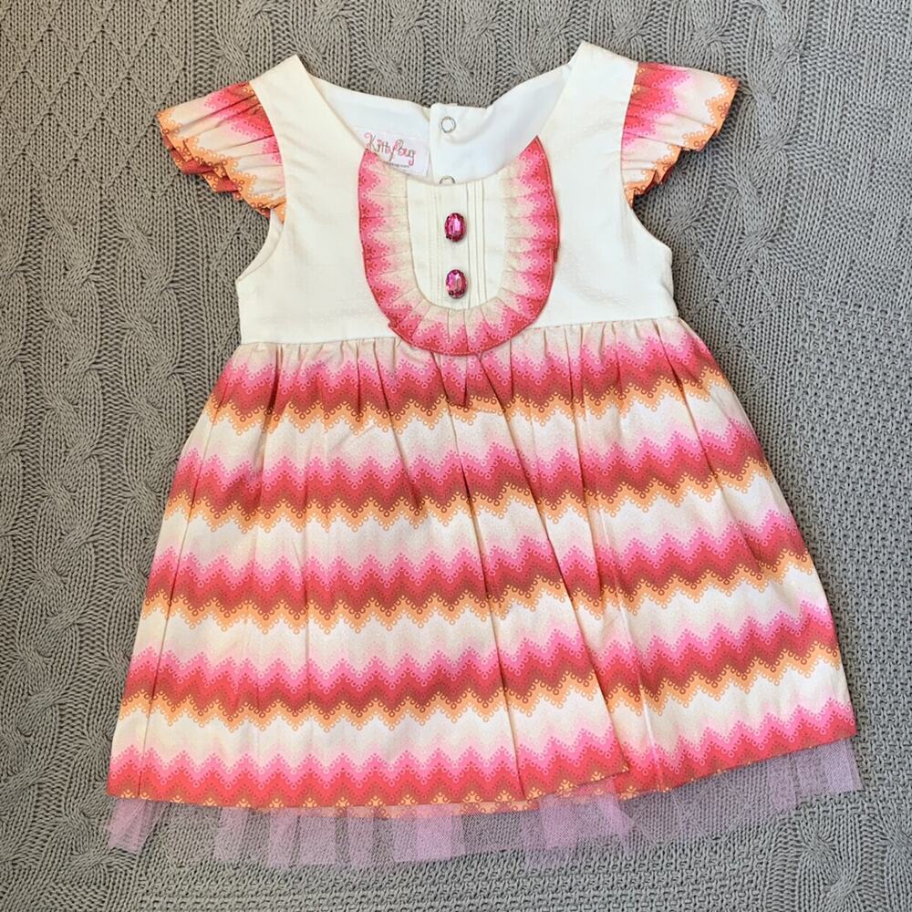 NWOT Boutique Jeweled Striped Dress ~ 2T